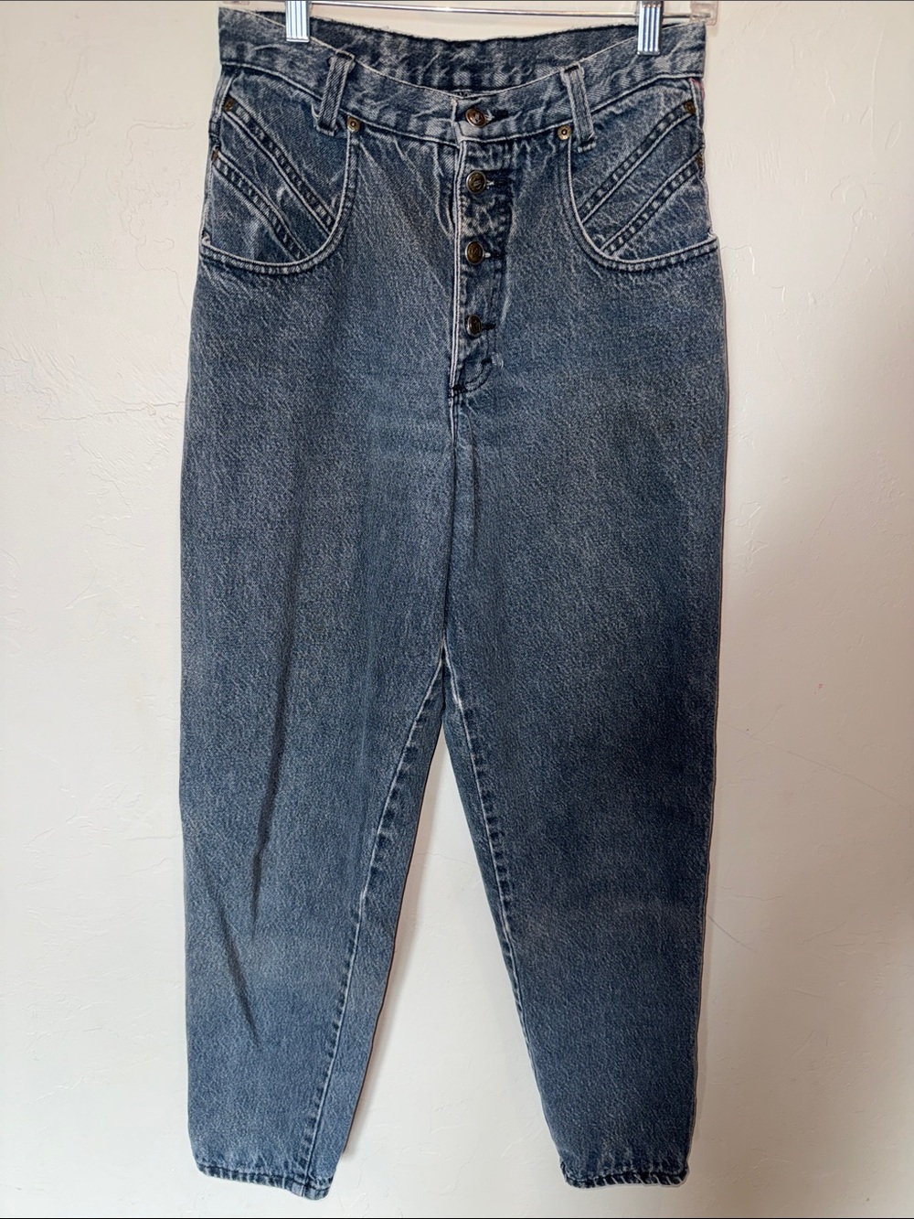 Zena High-Waist Button-Fly Women's Jeans - Washed Blue